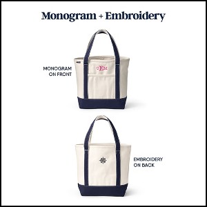 Lands' End Open Top Long Handle Canvas Tote Bag - 1 of 2