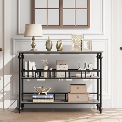 Console Table, 3-Tier Sofa Tables Narrow Entryway Table with Storage