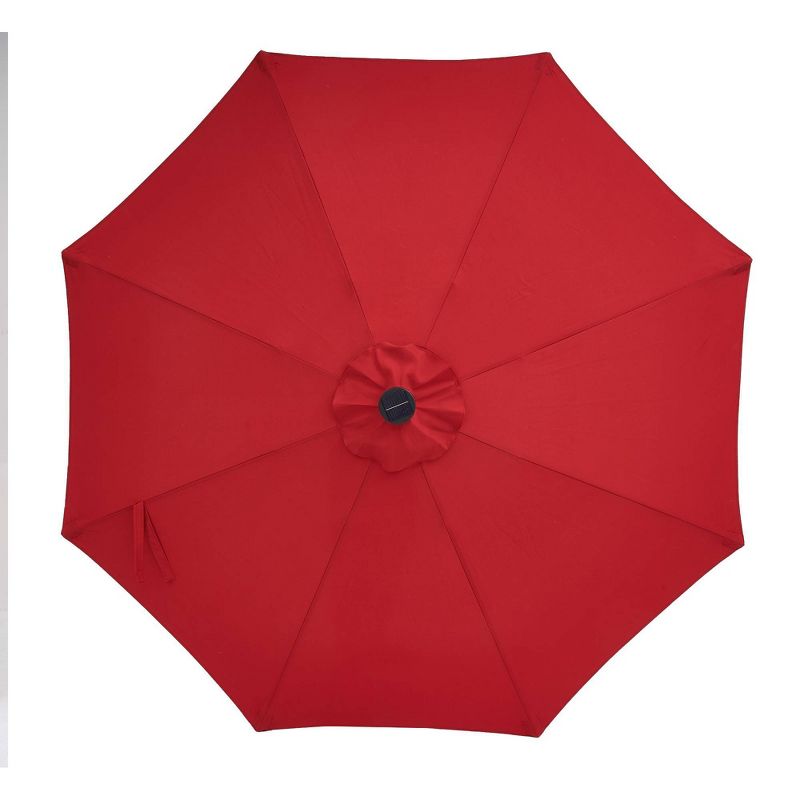 9&#39; x 9&#39; Solar LED Patio Umbrella with Tilt Adjustment and Crank Lift Red - Wellfor, 6 of 15