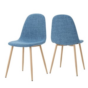 Raina Mid-Century Dining Chair - Muted Blue (Set of 2) - Christopher Knight Home
