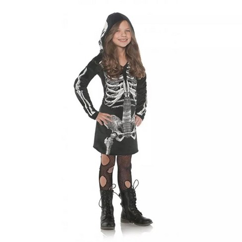 Underwraps Costumes Skeleton Hoodie Dress Child Costume - image 1 of 4