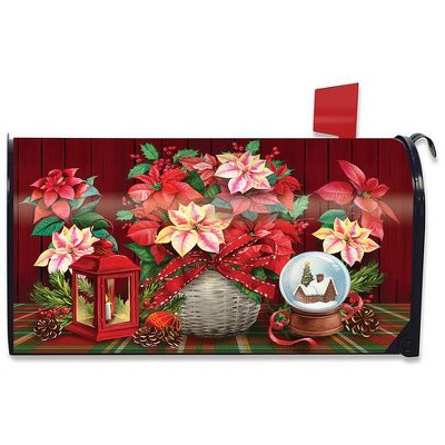 Christmas Poinsettia Mailbox Cover  - Standard Size - Briarwood Lane