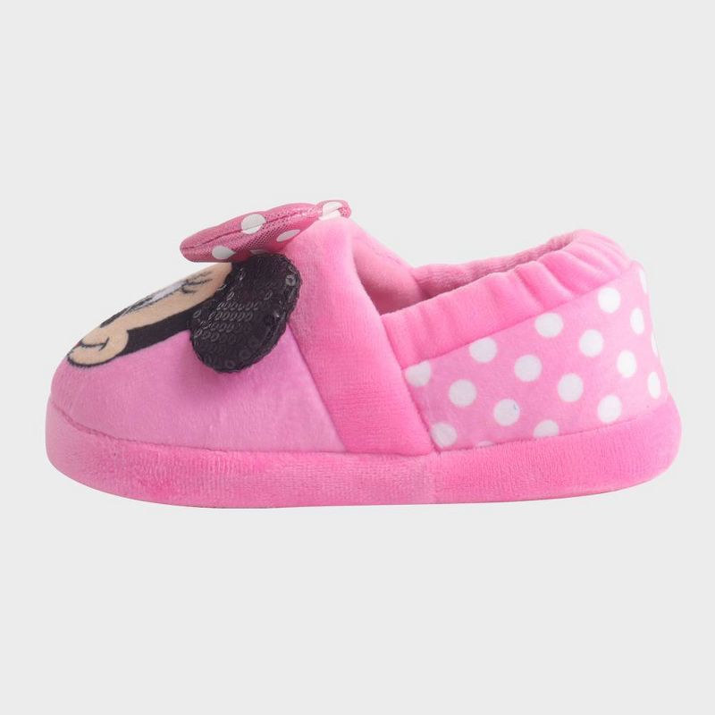 Toddler Girls' Disney Minnie Sock Slippers - Pink, 2 of 8