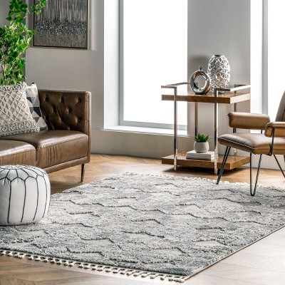Nuloom Agata Textured Tassel Area Rug, 5' 3" x 7' 7", Gray