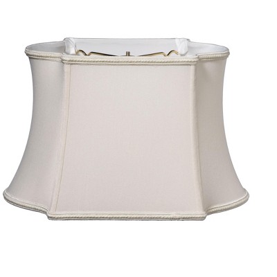 Vynxaria Lampshades: Cream Slant Fancy Oblong Shade 6.125"x9.75"x7.625" with Washer Fitter