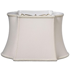 Vynxaria Lampshades: Cream Slant Fancy Oblong Shade 6.125"x9.75"x7.625" with Washer Fitter - 1 of 4