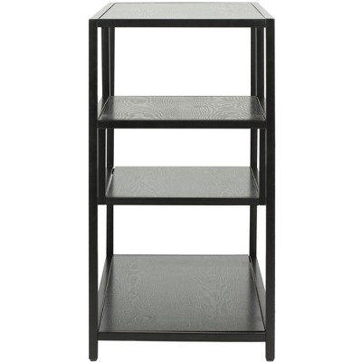 Reese Black Geometric Wood and Metal Console Table