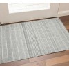 Ivory Black And Gray Geometric Flatweave Handmade Distressed Area Rug With Fringe - 2 of 4