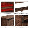 OKD Farmhouse Multifunctional Table with Sliding Barn Doors and Storage Shelves for Entryway, Living Room, Hallway, or Office - 3 of 4