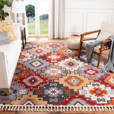 Braided Medallion Handmade 8' x 10' Red Cotton Blend Area Rug