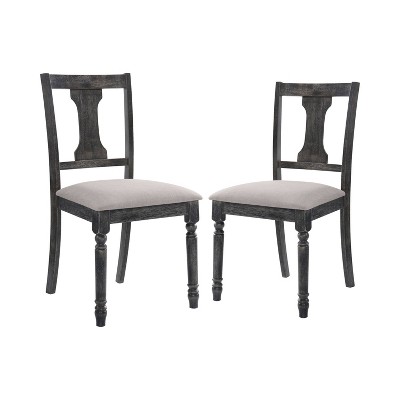 Set of 2 Hansen Cushioned Wood Dining Side Chair Weathered Gray - HOMES: Inside + Out