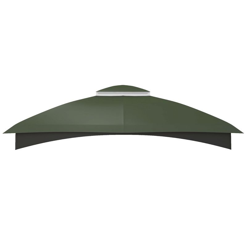 Outsunny 10' x 12' Gazebo Canopy Replacement, 2-Tier Outdoor Gazebo Cover Top Roof with Drainage Holes, (TOP ONLY), Green, 4 of 7