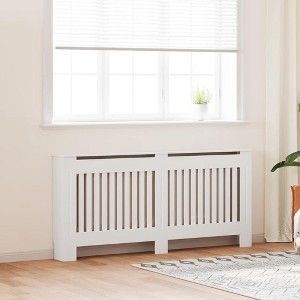 vidaXL Radiator Cover White MDF 67.7" - 1 of 4
