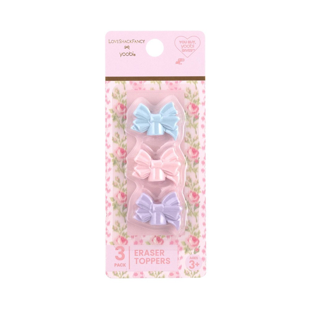 LoveShackFancy x Target - Yoobi 3pk Eraser Topper Bows