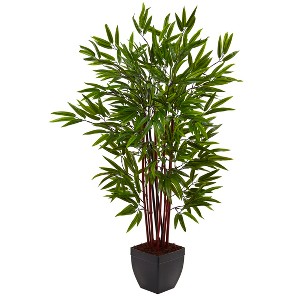 Nearly Natural 4-ft Bamboo Silk Tree with Planter - 1 of 1