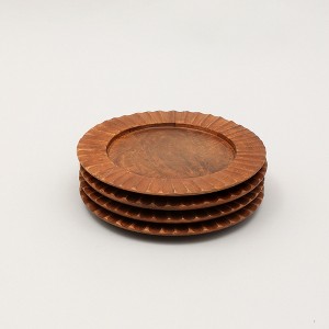 Moda Furnishings Handcrafted 13" Wood Brown Charger Plate| Wooden Dinning Placemat|Artisan Wood Tableware - 1 of 4