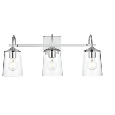 Elegant Lighting Avani 3 light Chrome and Clear Bath Sconce