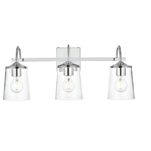 Elegant Lighting Avani 3 light Chrome and Clear Bath Sconce - 1 of 4
