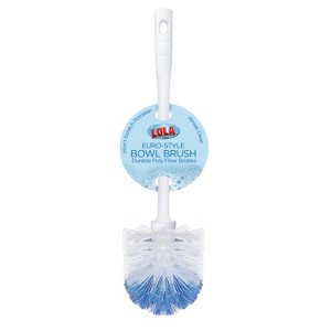 Lola Products Toilet Brush and Holder Set, Classic Version, Durable Bristles for Deep Cleaning, w/ Compact Space Saving Storage Holder, 1 Pack - 1 of 4