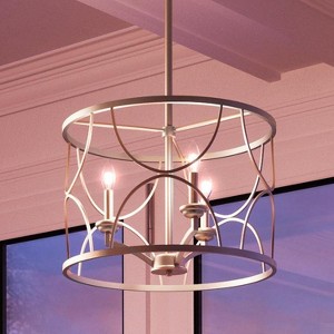 Urban Ambiance Luxury French Rustic Rustic Chandelier,  12" x 18-1/8",  Antique Silver Finish, UHP2911 - 1 of 4