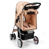 Costway Folding Pet Stroller 4-Wheel Pet Travel Carrier w/Storage Basket - image 2 of 4