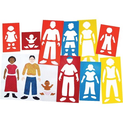 Roylco Fabulous Portrait Stencils and Plates, Assorted Sizes, set of 13