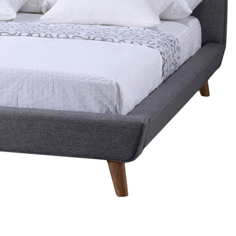Jonesy Scandinavian Style Mid-Century Fabric Upholstered Platform Bed - Baxton Studio, 3 of 6