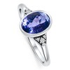 Pompeii3 1.64Ct Oval Tanzanite Diamond Ring 14k White Gold Lab Created - 2 of 4