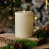 Christmas Fine Ribbed Motion Flameless Candle 4x6 Ivory - 2 of 4