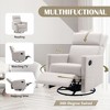 Linen Recliner Rocker Chair with Swivel Glider, Soft Upholstery and Extra Tall Backrest for Living Room - 2 of 4