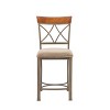 24" Carter Upholstery Counter Height Barstool Metal/Tan/Cherry - Powell Company - 3 of 4