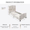 Kumasinova Queen/Twin/King Size Teddy Velvet Upholstered Bed Frame,Platform Bed with 49.21"High Back Headboard,12 Wood Slat Support,White - 2 of 4