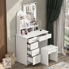 Famapy 31.5''W Dressing Desk Makeup Vanity Set with Stool and Mirror Led Light Bedroom Accent - 2 of 4