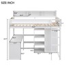 CAVINAS Twin Size Loft Bed Modern Wooden Bed Frame with Desk, Shelves, Wardrobe and Guardrail for Bedroom - 3 of 4