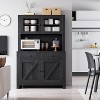 Modern Kitchen Pantry Cabinet with Microwave Stand, Tall Hutch Bar Cabinet with Drawers & Adjustable Shelves, Large Wood Storage for Dining Room - 2 of 4
