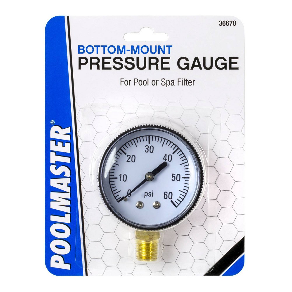 Poolmaster 1/4 Pressure Gauge for Swimming Pool/Spa Filter Bottom Mounted Thread