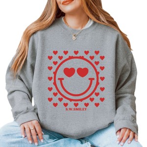 Simply Sage Market S.W.Smiley Smiley Face Hearts Sweatshirt - 1 of 4