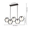 Rennnsan Vavrine 38"W 5-Light Rectangle Industrial Dimmable Kitchen Island Pendant in Black - 3 of 4
