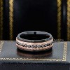 Jewelry Avalanche 2-tone Milgrain Rose Gold Tungsten Black CZ Eternity Mens Wedding Band, Comfort-fit, 8mm - 3 of 4