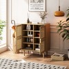 NicBex 31.5 Inch Rattan Mesh 4-Door Storage Cabinet with 2 Adjustable Shelves and 1 Fixed Shelf for Living Room and Entryway - 2 of 4