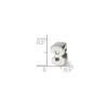 Black Bow Jewelry Sterling Silver Block Style, Number 3 Bead Charm - 2 of 3
