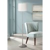 360 Lighting Abba Modern Floor Lamp Standing 66" Tall Brushed Nickel Silver White Hardback Tapered Drum Shade for Living Room Bedroom Office House - 2 of 3