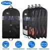 NewHome "5-Pack Breathable Garment Bags with Handles, Washable Clothes Protector for Suits, Coats, Dresses, and Jackets" Black - 2 of 4