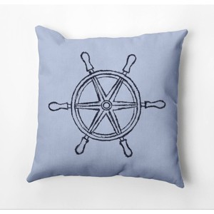 16"x16" Ship Wheel Nautical Square Throw Pillow - e by design - 1 of 3
