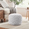 Ornavo Home Cotton Macrame Braid Pouf Ottoman - 18.5" x 15" - 3 of 4