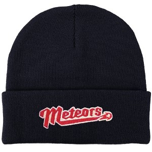 Metropolis Meteors Simple Logo Knit Beanie for Men and Women, Navy - 1 of 4