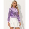 INSPIRE CHIC Women's Sequin Long Sleeve Glitter Shiny Party Bomber Jacket - 3 of 4