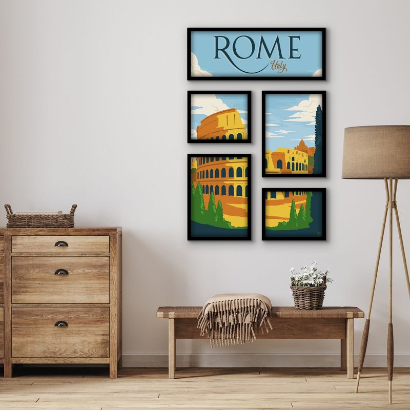 Americanflat Rome Italy 5 Piece Grid Wall Art Room Decor Set - Vintage Modern Home Decor Wall Prints, 2 of 6