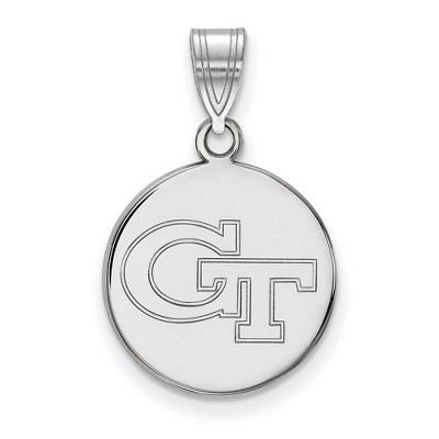 Black Bow Jewelry 10k White Gold Georgia Tech Yellow Jackets NCAA Medium Pendant