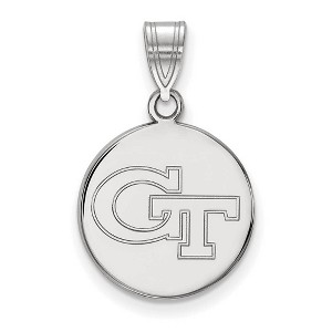 Black Bow Jewelry 10k White Gold Georgia Tech Yellow Jackets NCAA Medium Pendant - 1 of 3